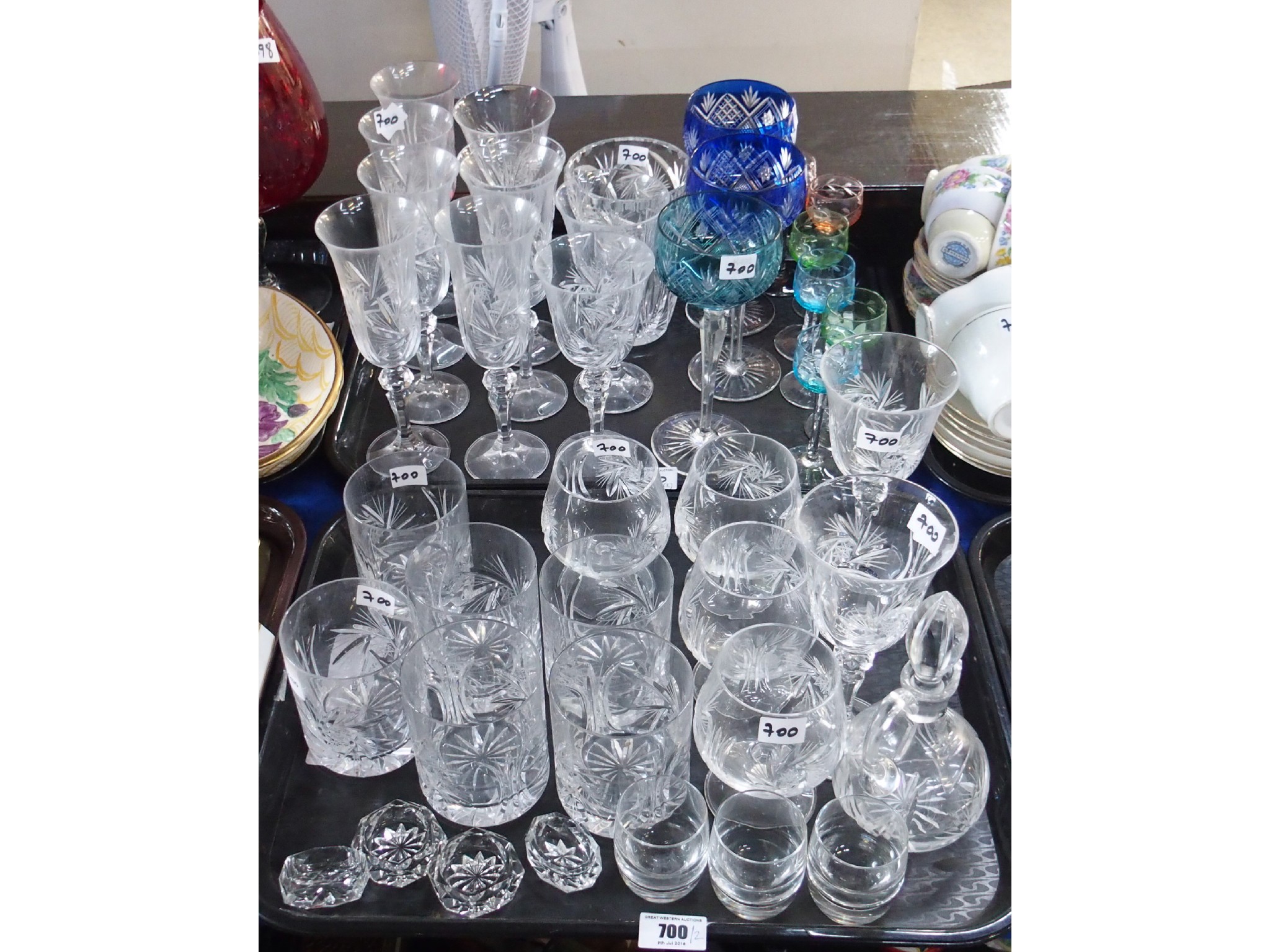 Appraisal: Assorted drinking glasses including flashed and cut examples