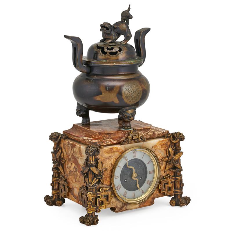 Appraisal: CORNU JAPONISM MANTEL CLOCK Condition Report