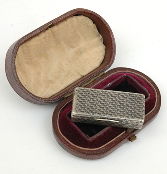 Appraisal: A RUSSIAN SILVER AND NIELLO VINAIGRETTE Hallmarks indistinct Rectangular decorated