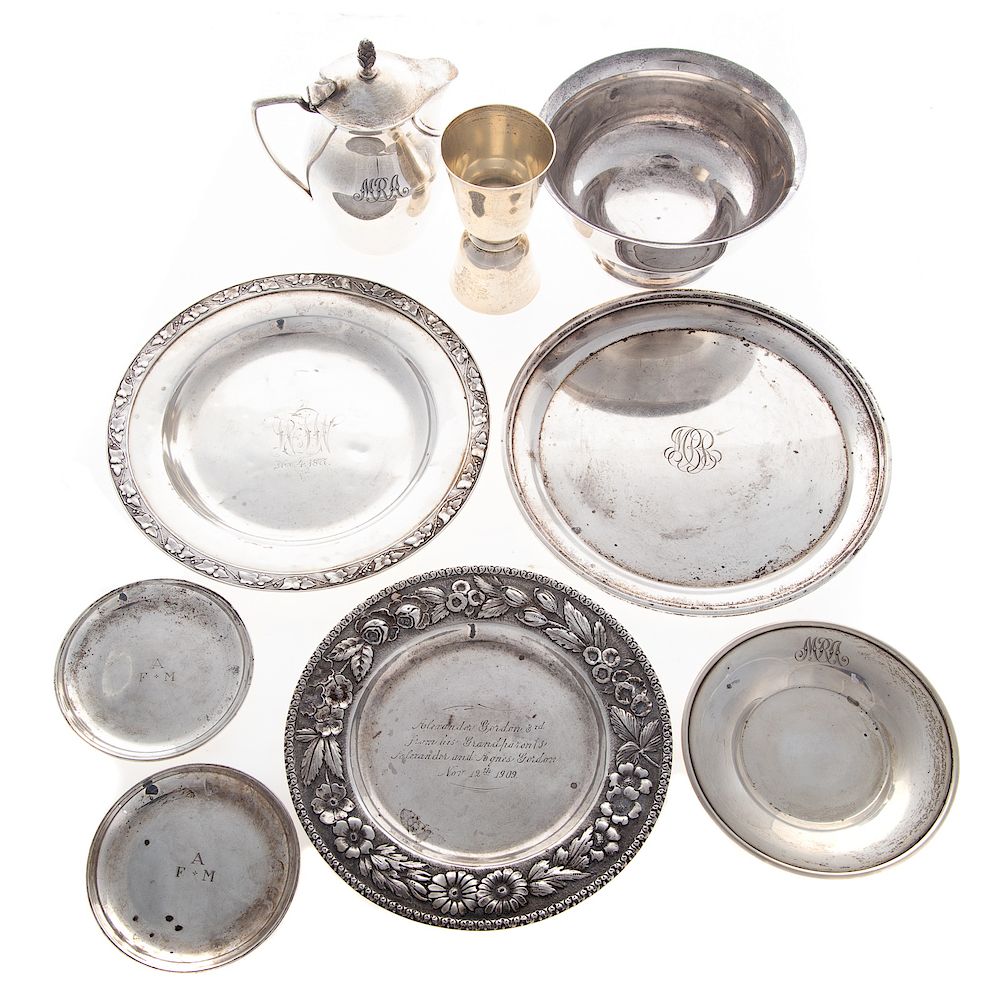 Appraisal: Assorted S Kirk Son Sterling Hollowware Including small Revere-style bowl