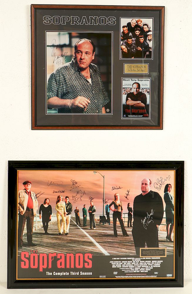 Appraisal: Signed Autographed Framed Sopranos Series Posters Signed Autographed Framed Sopranos