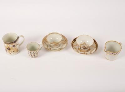 Appraisal: A group of Worcester gilt and blue teawares circa -