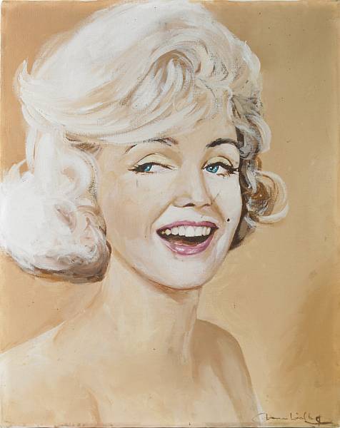 Appraisal: A Marilyn Monroe painting s Rendered on canvas in oil