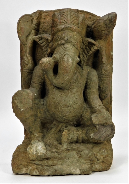 Appraisal: INDIAN SANDSTONE CARVING OF GANESH India th- th CenturyFigural representation