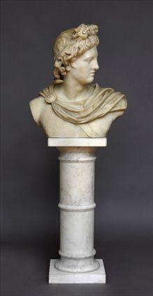 Appraisal: MARBLE BUST OF APOLLO BELVEDERE AFTER THE ANTIQUE x x