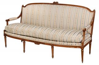 Appraisal: Provincial Louis XVI Style Beechwood Upholstered Sofa French th century