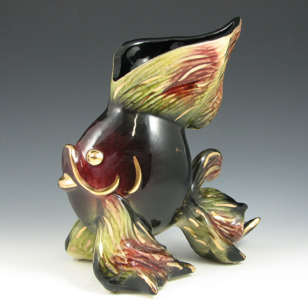 Appraisal: Hull Ebb Tide E- Fish Vase w Gold - Mint