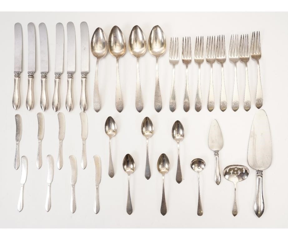 Appraisal: Partial sterling silver flatware service by D H in the