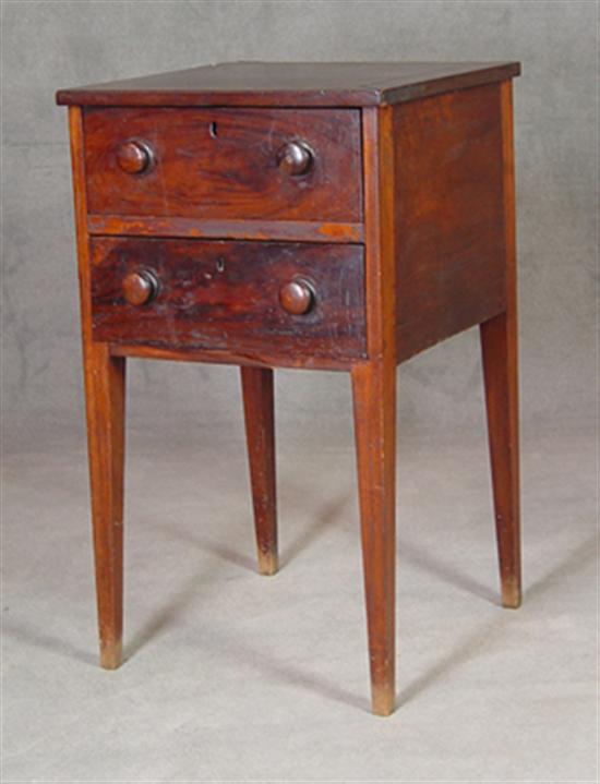 Appraisal: Country Hepplewhite Two Drawer Stand Early th Century Mahogany with