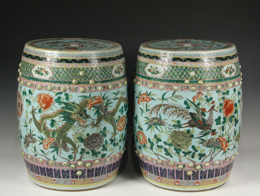 Appraisal: PAIR OF CHINESE PORCELAIN GARDEN SEATS - Fine and Unusual