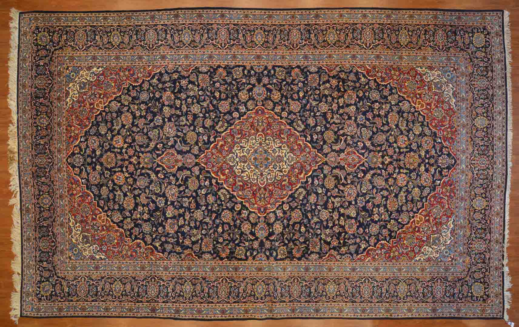 Appraisal: Persian Keshan carpet approx x Iran circa Condition Needs to