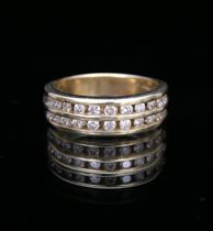 Appraisal: A Second Gentleman's Ring Set with Diamonds K ring with