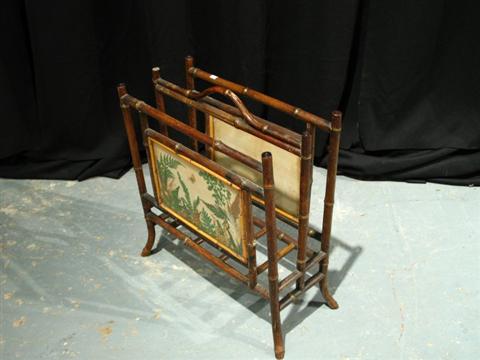 Appraisal: BAMBOO STYLE MAGAZINE STAND h in