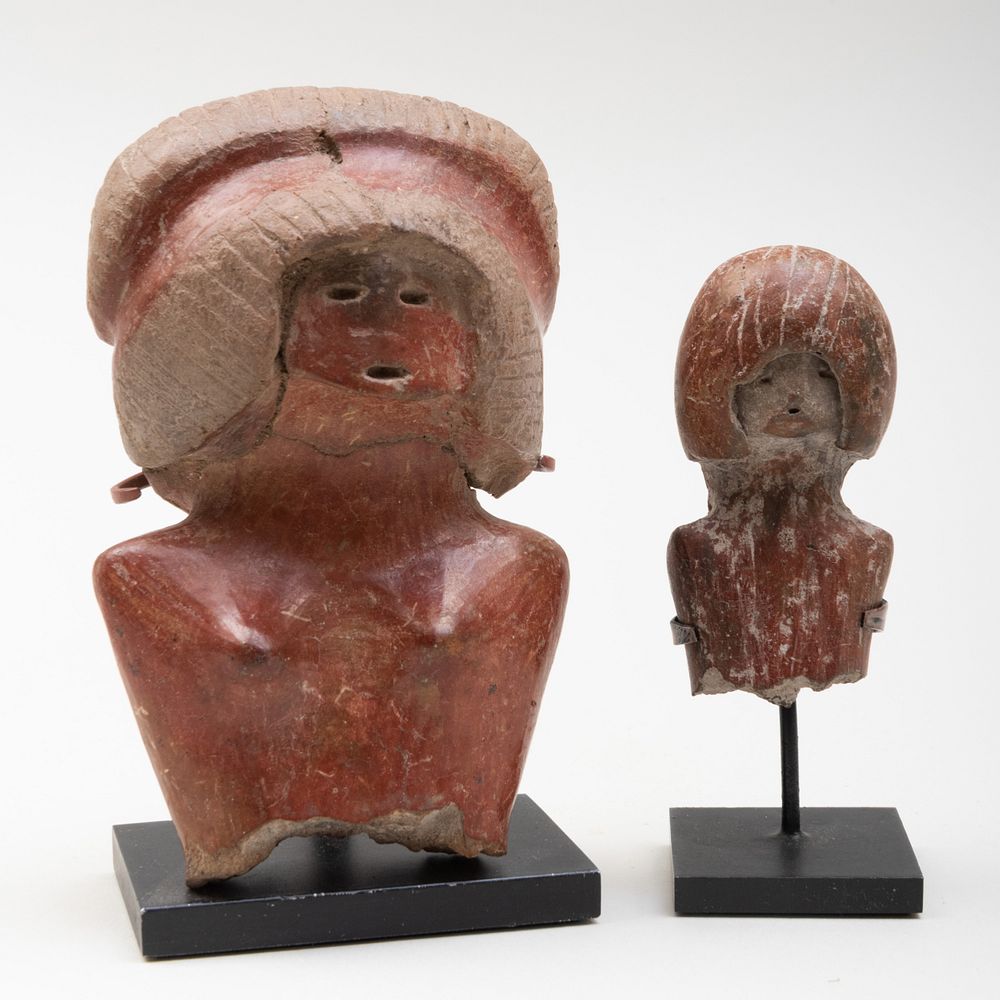 Appraisal: Two Valdivian Terracotta Fragments of Female Figures Equador Both raised