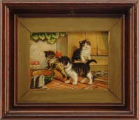 Appraisal: JUL ADAM Late th Century PLAYFUL KITTENS Oil on board