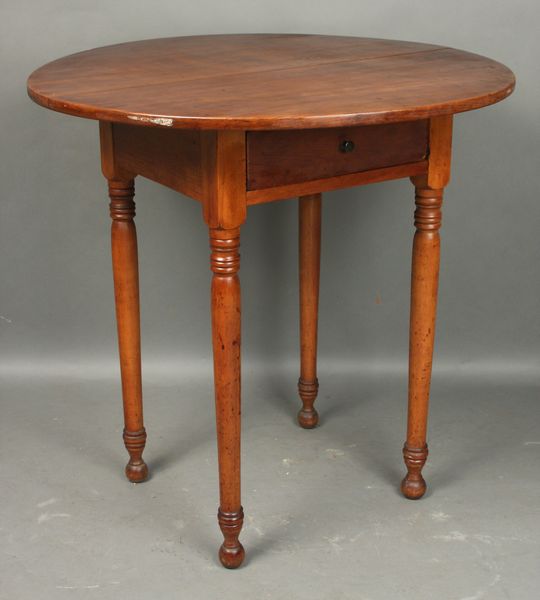 Appraisal: Early th Century New England oval maple tavern table with