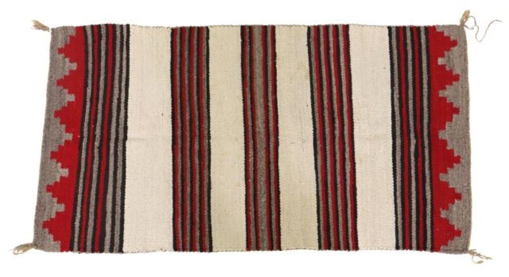 Appraisal: Native American handspun wool double saddle blanket Navajo c s