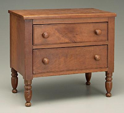 Appraisal: Kentucky Federal miniature chest cherry with poplar secondary two dovetailed