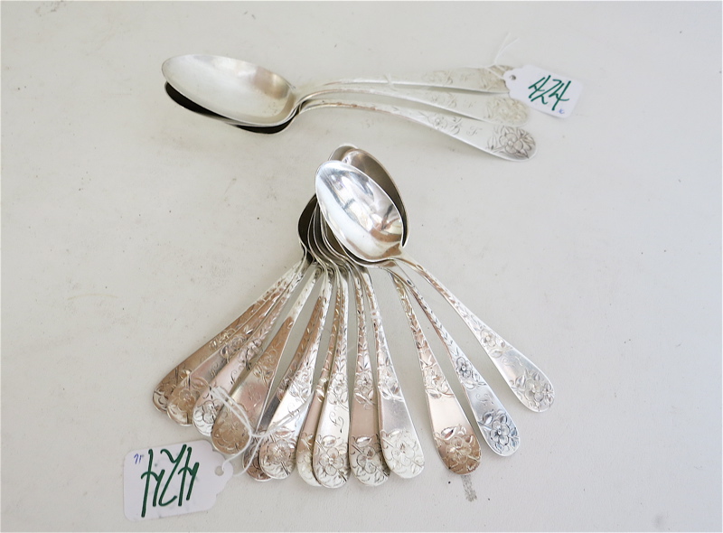 Appraisal: TOWLE No STERLING SILVER FLATWARE sixteen pieces comprised of large