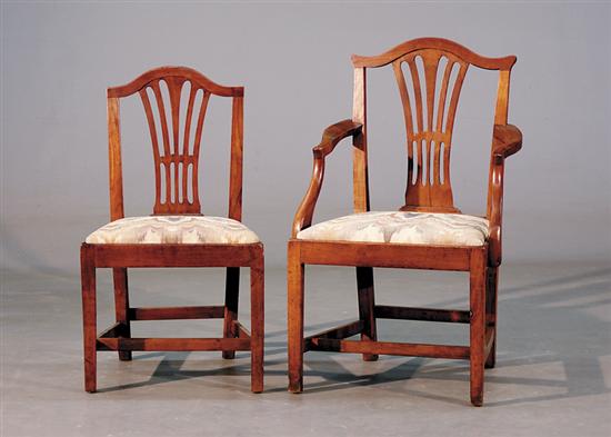 Appraisal: English Provincial mahogany chairs first quarter th century associated set