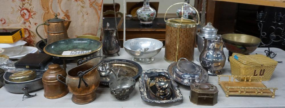 Appraisal: GROUP WITH SILVERPLATE COPPER BRASS AND OTHER ARTICLESGroup with Silverplate