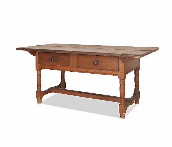 Appraisal: Pennsylvania poplar tavern table late th c h w d