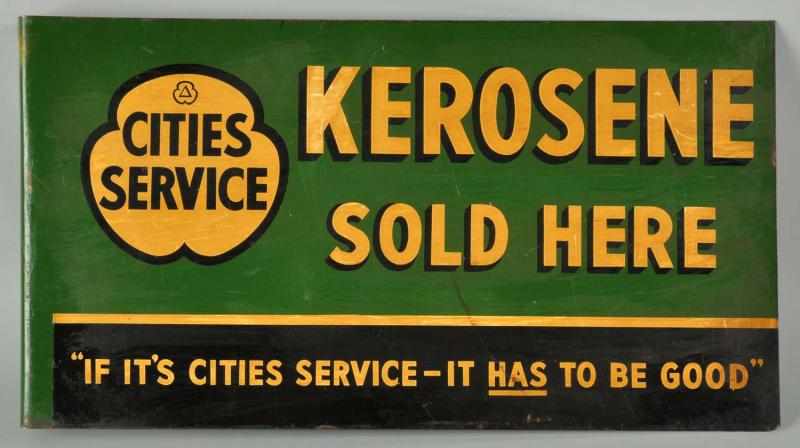 Appraisal: Tin Cities Service Kerosene Flange Sign Description Circa s to