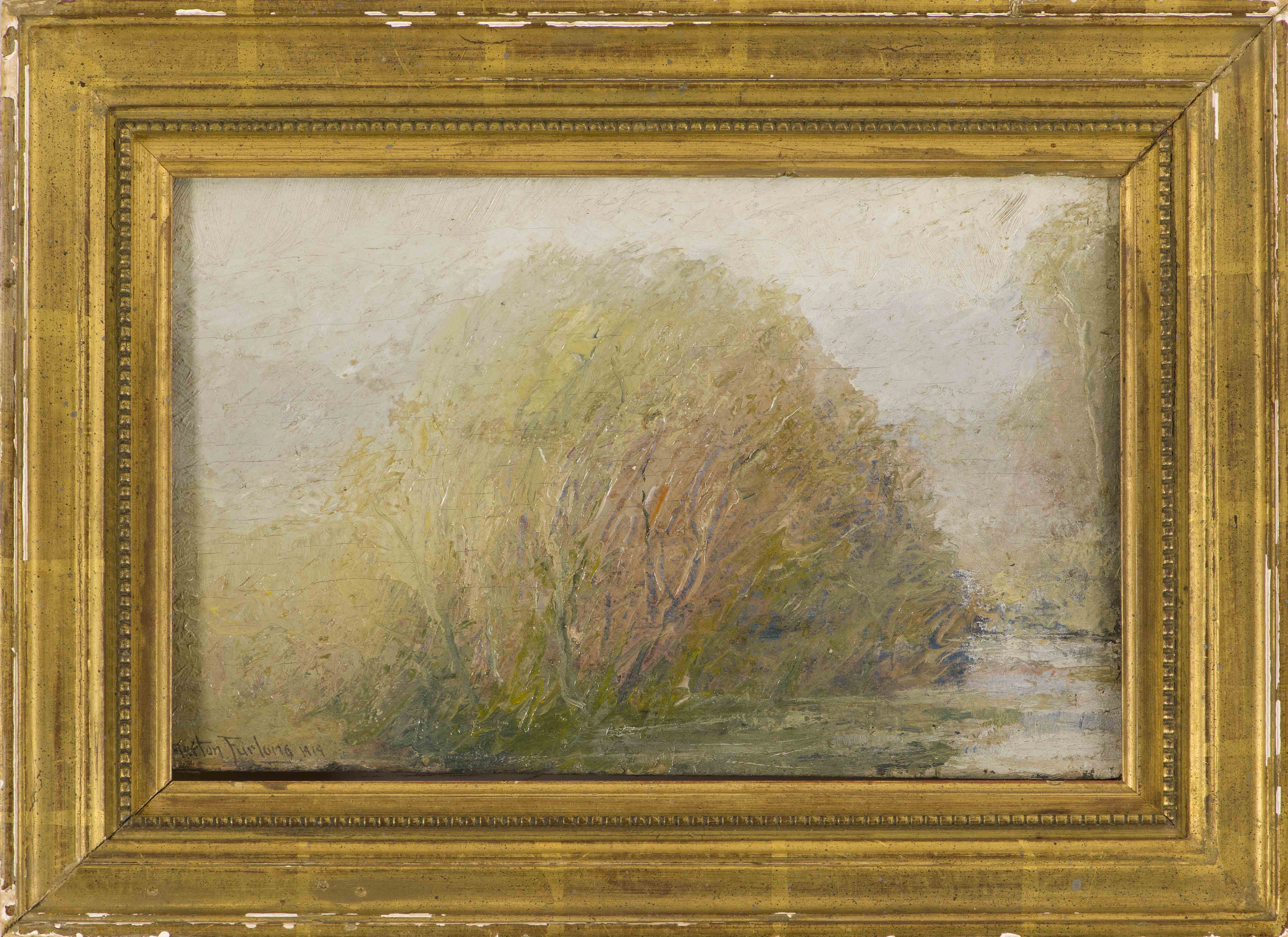 Appraisal: ATHERTON FURLONGAmerican - Trees along a riverbank Signed and dated