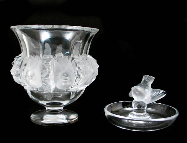 Appraisal: A group of four Lalique clear and frosted glass table