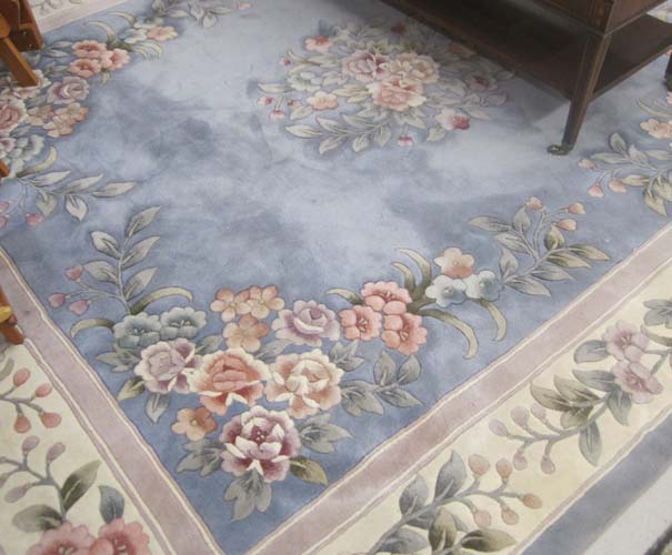 Appraisal: CONTEMPORARY CHINESE CARPET French Aubusson design of hand sculpted color