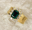 Appraisal: EMERALD AND DIAMOND RING k yellow gold set with one