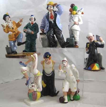 Appraisal: A Set of Royal Doulton Clowns compising Tumbling HN Tip