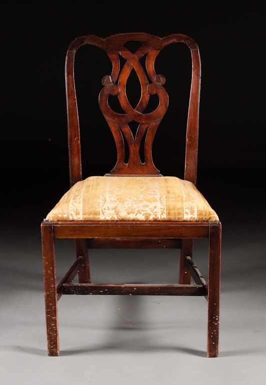 Appraisal: Centennial Federal style mahogany slip-seat side chair as is Estimate