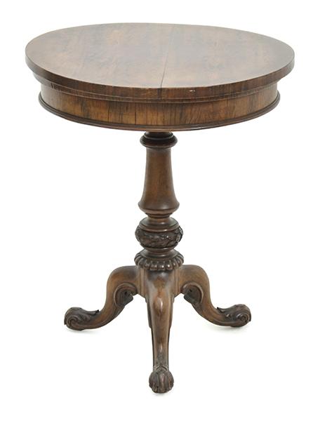 Appraisal: AN EARLY VICTORIAN WALNUT FLOWER TABLE with a removable circular