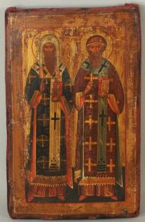 Appraisal: Icon Depicting Saints Peter And Paul Icon depicting Saints Peter