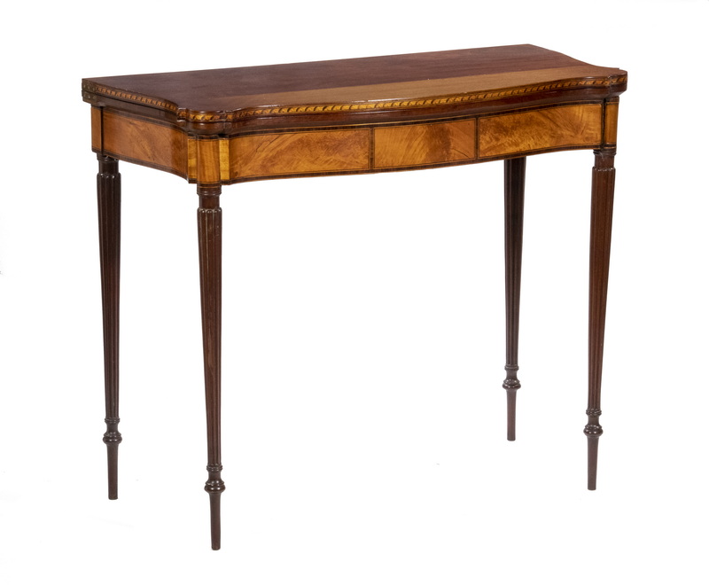 Appraisal: BOSTON SHERATON CARD TABLE Mahogany Table attributed to John Thomas