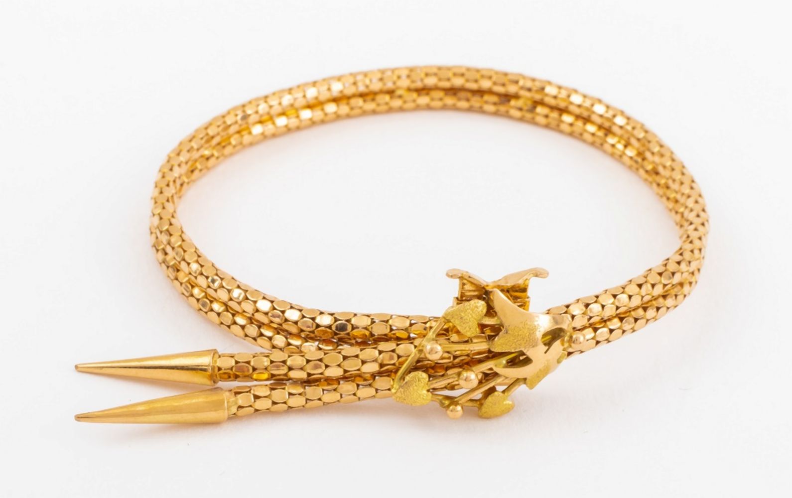 Appraisal: K YELLOW GOLD SNAKE BRACELET K yellow gold bracelet brightly