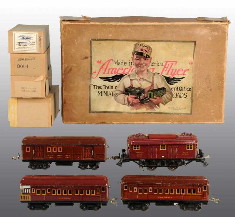 Appraisal: Tinplate American Flyer Passenger Train Set Description O-gauge Includes no