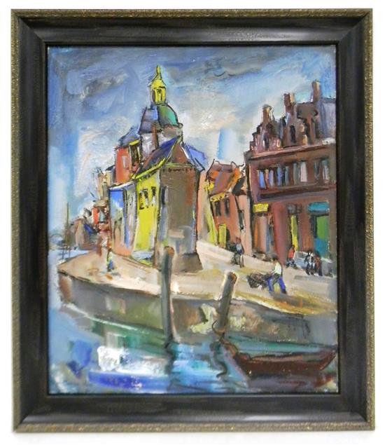 Appraisal: Marion Huse American - On the Canal oil on canvas