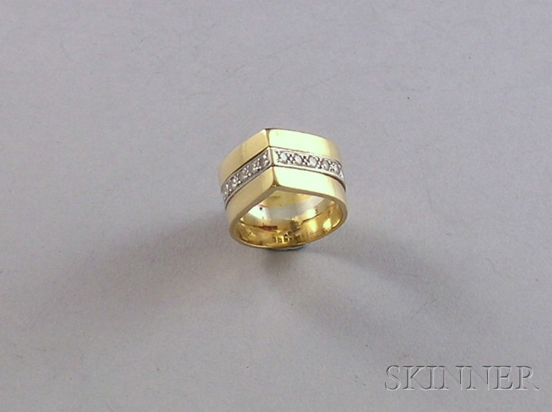 Appraisal: Pointed kt Gold and Diamond Band total dwt size approx