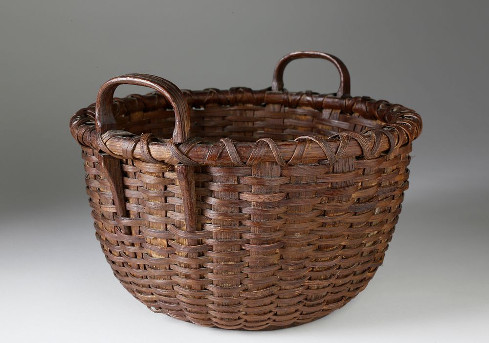 Appraisal: Rare Early Nantucket Double Handle Basket circa Rare Early Nantucket