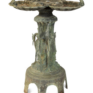 Appraisal: A Cast Bronze Fountain TH CENTURY Height x diameter inches