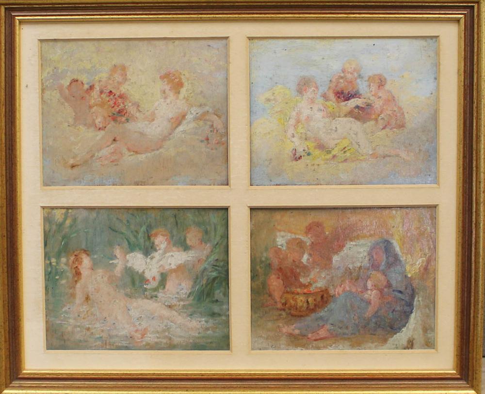 Appraisal: ATTRIBUTED TO ALPHONSE GAUDEFROY France - oil on panel sketch