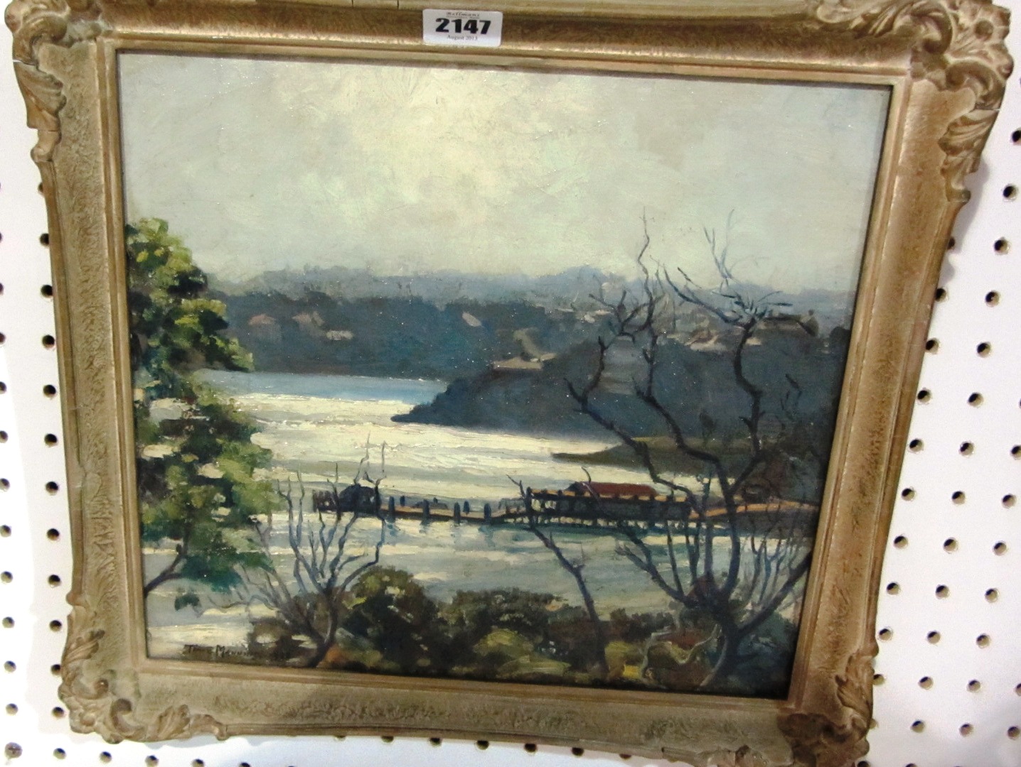 Appraisal: Tempe Manning coastal scene oil on canvas board signed and