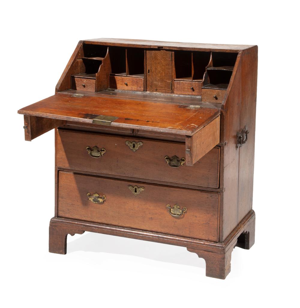 Appraisal: DIMINUTIVE ENGLISH OAK SLANT-FRONT DESKDiminutive English Oak Slant-Front Desk th