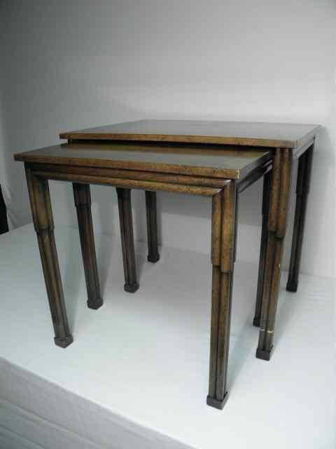 Appraisal: Two Beacon Hill Old Colony nesting tables Pecan wood with