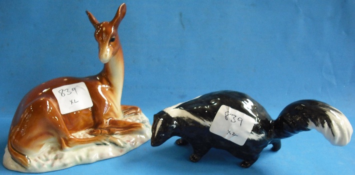 Appraisal: Beswick Skunk and Deer on base