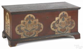 Appraisal: Pennsylvania painted pine dower chest late th c retaining its