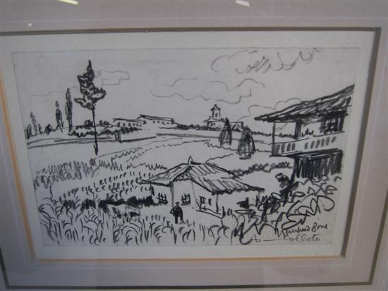 Appraisal: Sir Muirhead Bone - Spanish landscape pencil signed and inscribed