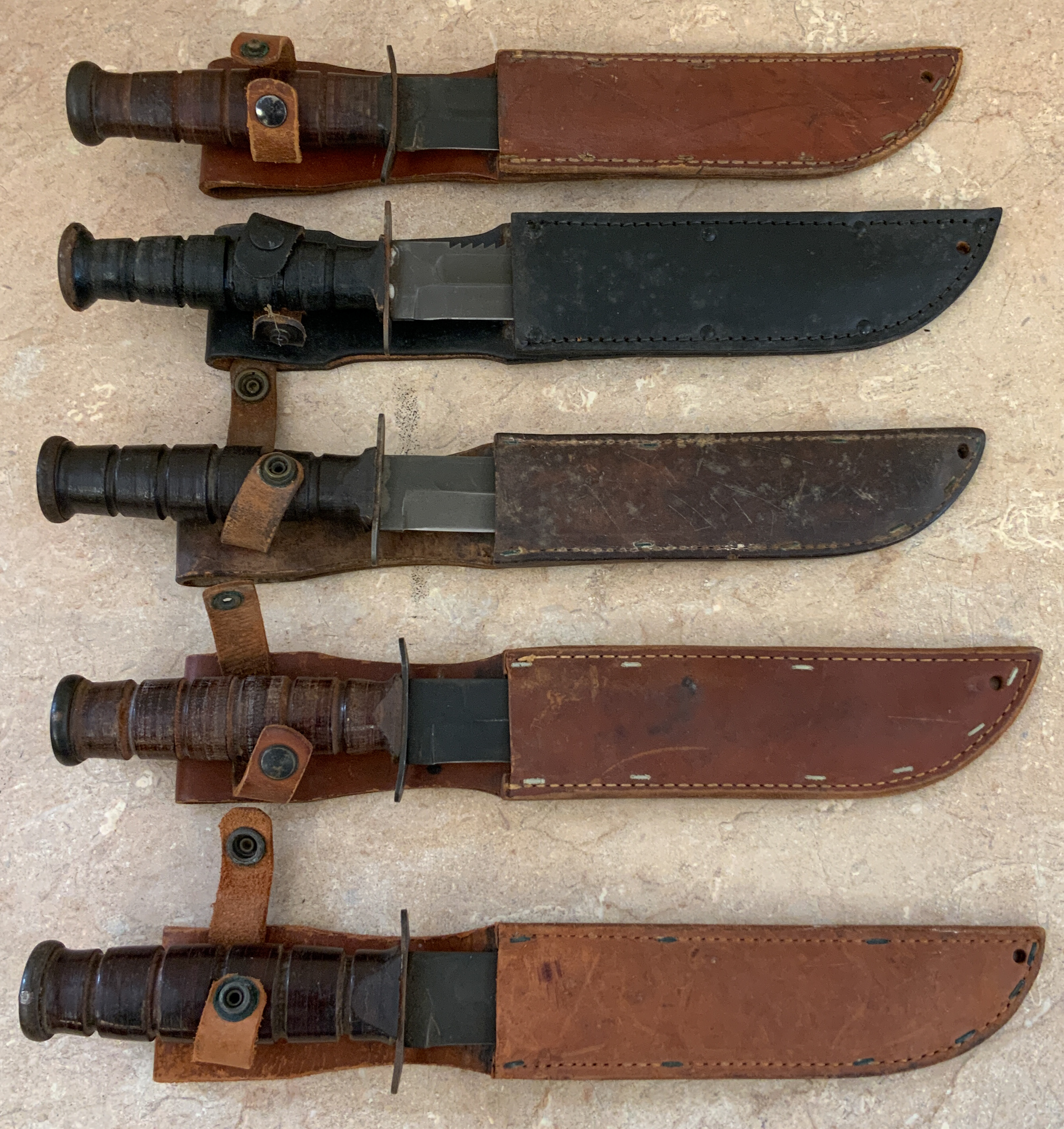 Appraisal: KA-BAR AND ONTARIO KNIVES Ontario Camilus U S Issue Fixed